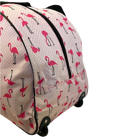 Betsey Johnson Flamingo Strut 22" Rolling Duffle - Picture 5 of 9